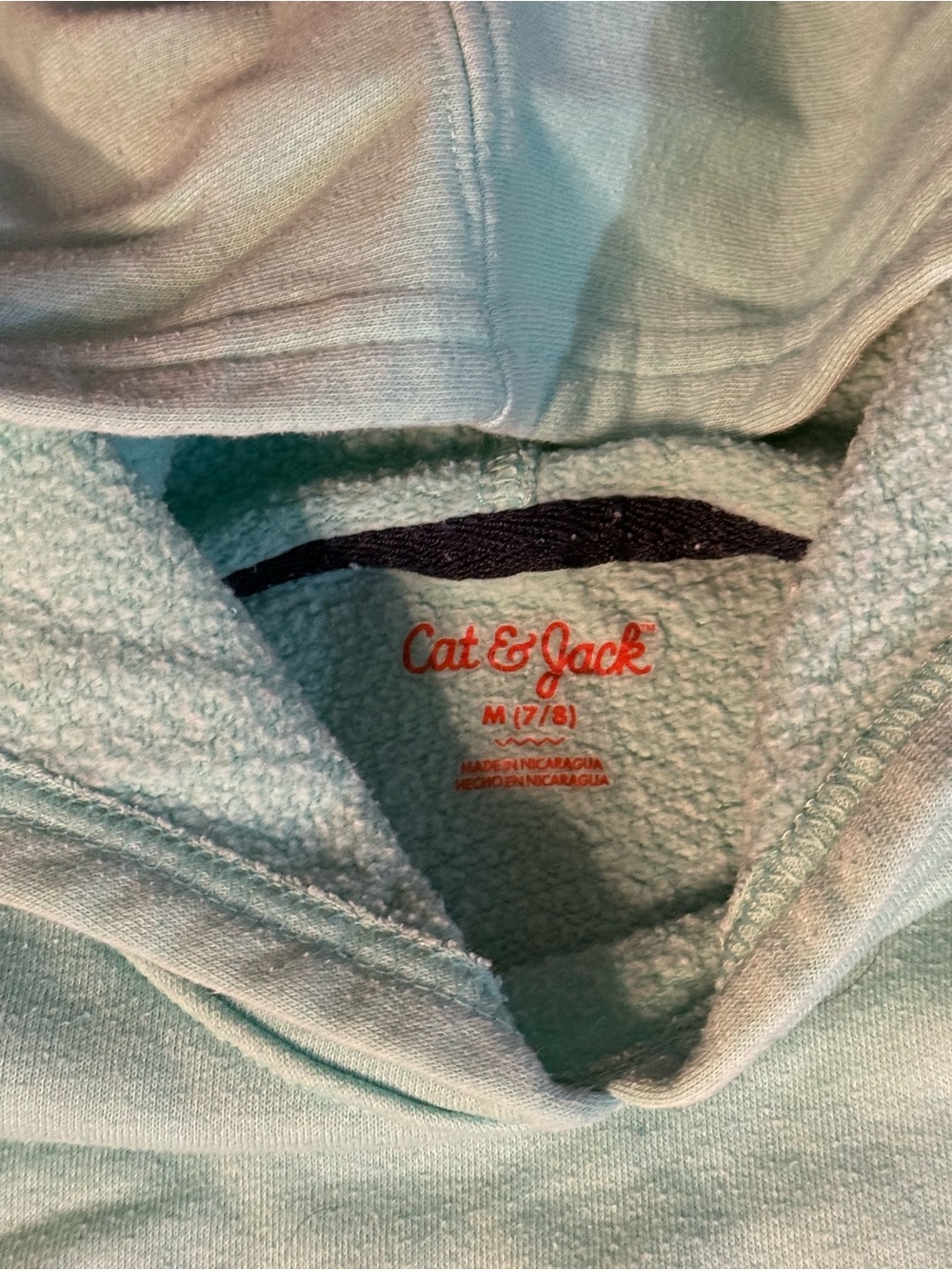 Cat & Jack Mint Green Girls' Hoodie with Dinosaur Pocket - Picture 3 of 3